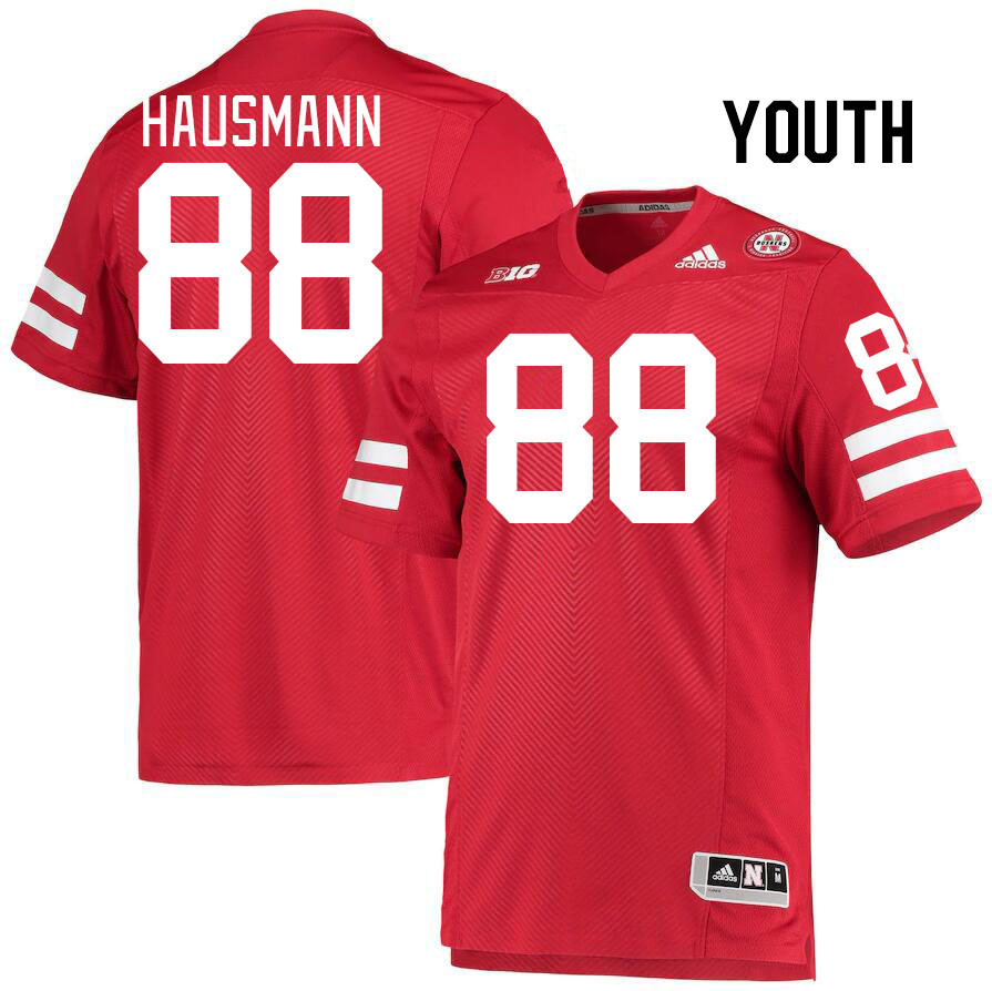 Youth #88 Cooper Hausmann Nebraska Cornhuskers College Football Jerseys Stitched Sale-Red